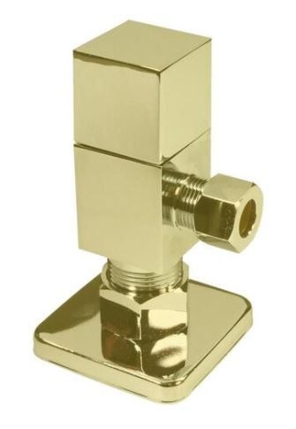 D105QS-01 Square 0.25 Turn Angle Stop, Polished Brass