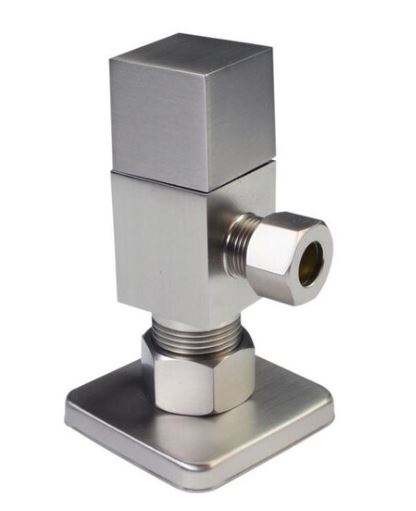Square 0.25 Turn Angle Stop, Satin Nickel
