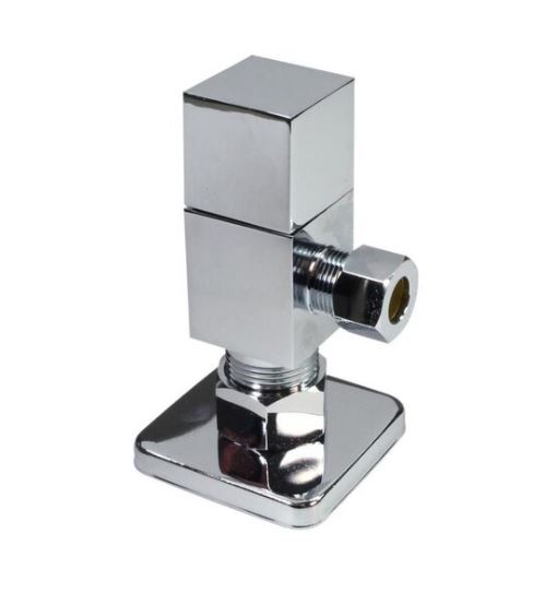 Square 0.25 Turn Angle Stop, Polished Chrome