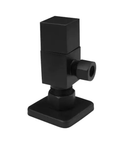 D105QS-62 Square 0.25 Turn Angle Stop, Matte Black