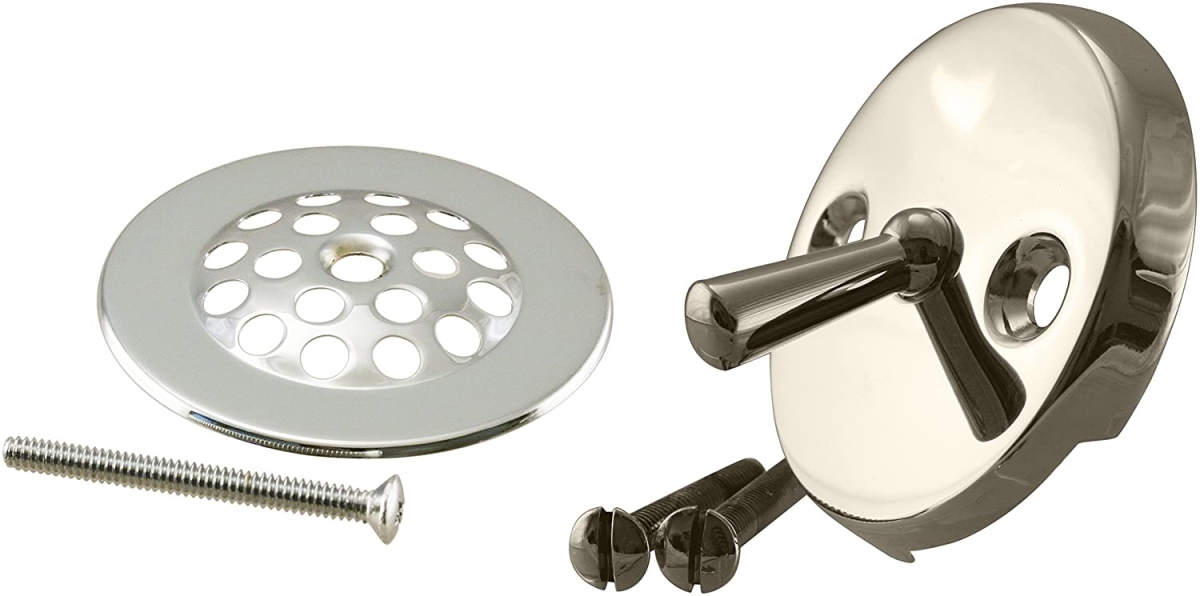 Closing Metallic Overflow Plumbers Pack, Polished Chrome
