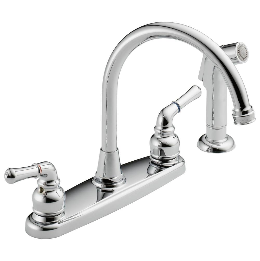 New 4 Hole Kitchen Faucet, Polished Chrome