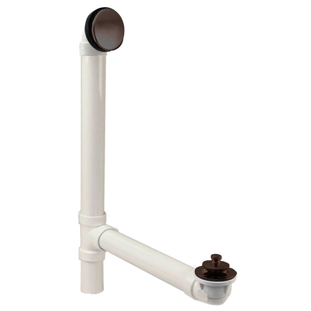 Illusionary Overflow 12" & 4" Sch. 40 PVC Bath Waste & Overflow W/ Lift & Turn Bath Drain in Oil Rub