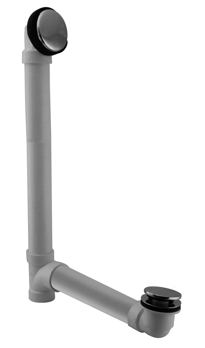 493244H-26 Illusionary 12 & 4 in. Schedule 40 PVC Bath Waste & Overflow with Tip-Toe Bath Drain in Polished Chrome