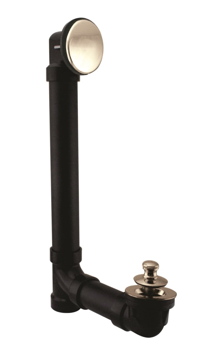 Illusionary 12 & 4 in. Schedule 40 ABS Bath Waste & Overflow with Lift & Turn Bath Drain in Polished Nickel