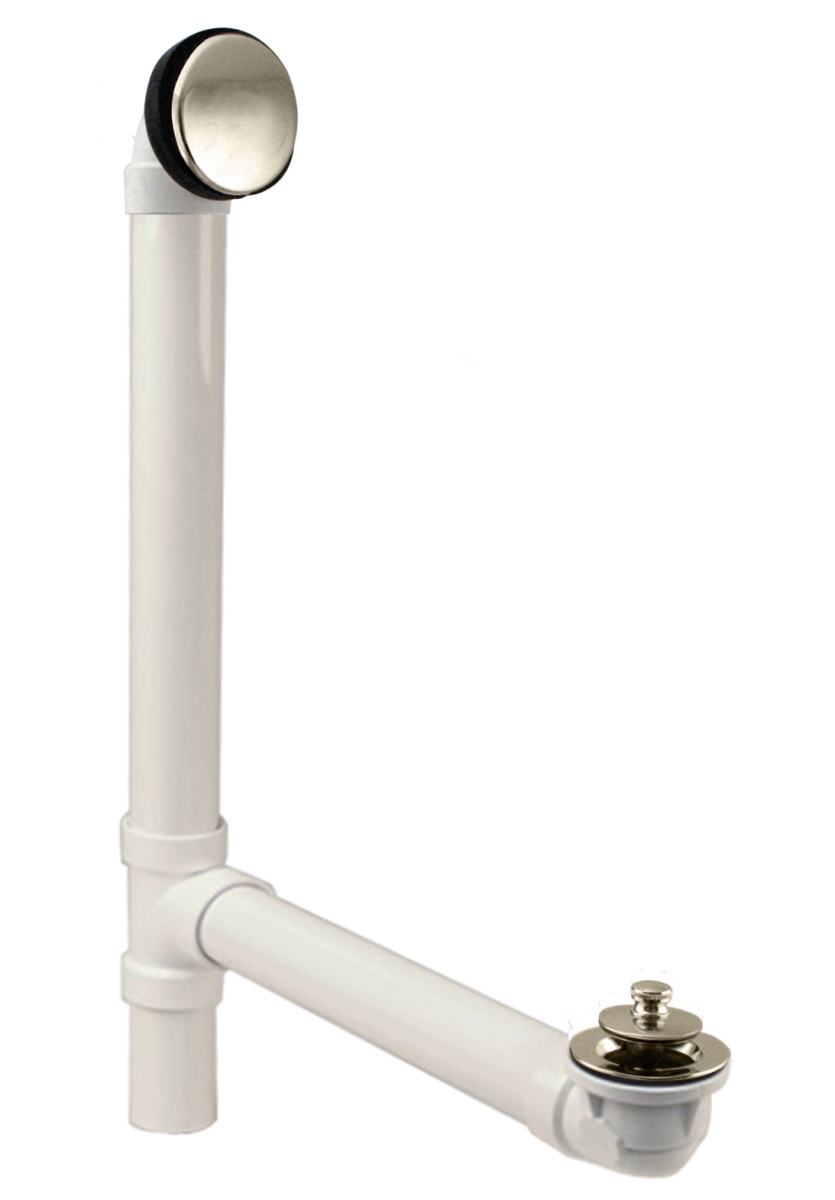 Illusionary 12 & 4 in. Schedule 40 PVC Bath Waste & Overflow with Lift & Turn Bath Drain in Polished Nickel