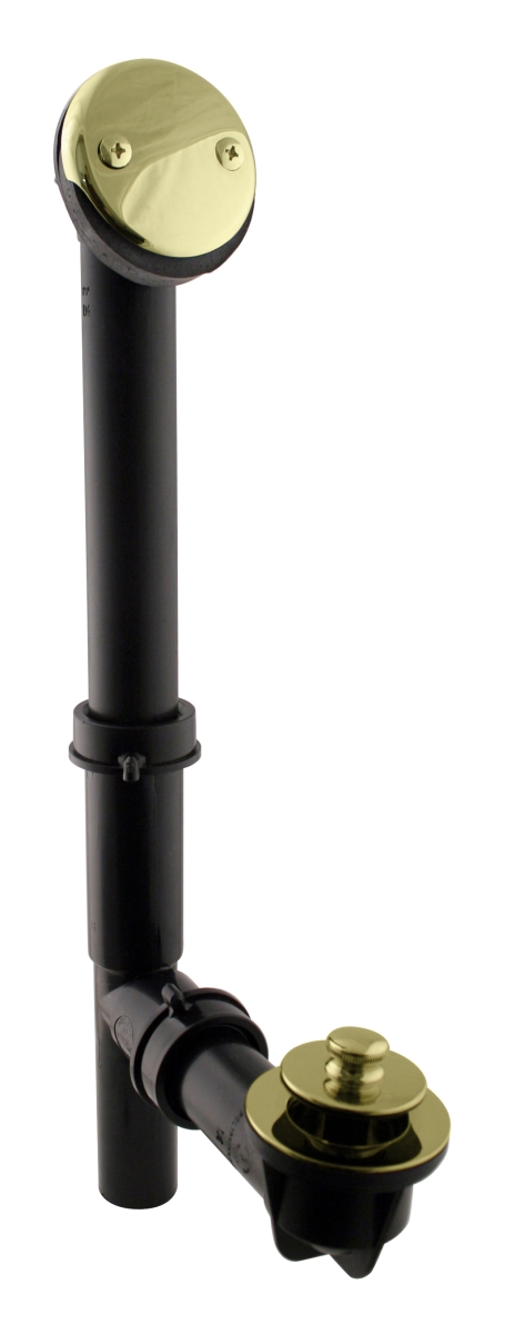 1.5 in. Black Tubular Pull & Drain Bath Waste in Polished Brass