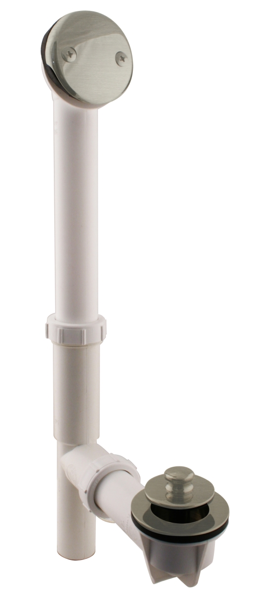 597244-20 1.5 in. White Tubular Pull & Drain Bath Waste in Stainless Steel