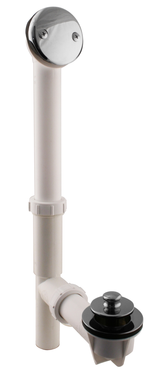 597244-26 1.5 in. White Tubular Pull & Drain Bath Waste in Polished Chrome