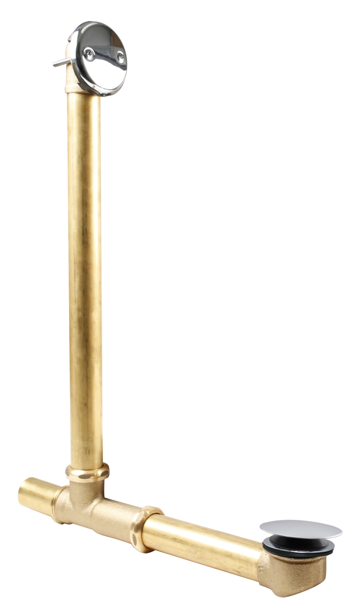 18 in. Make-Up Above Floor with Tip-Toe Trim & 2-Hole Overflow Cover in Polished Chrome
