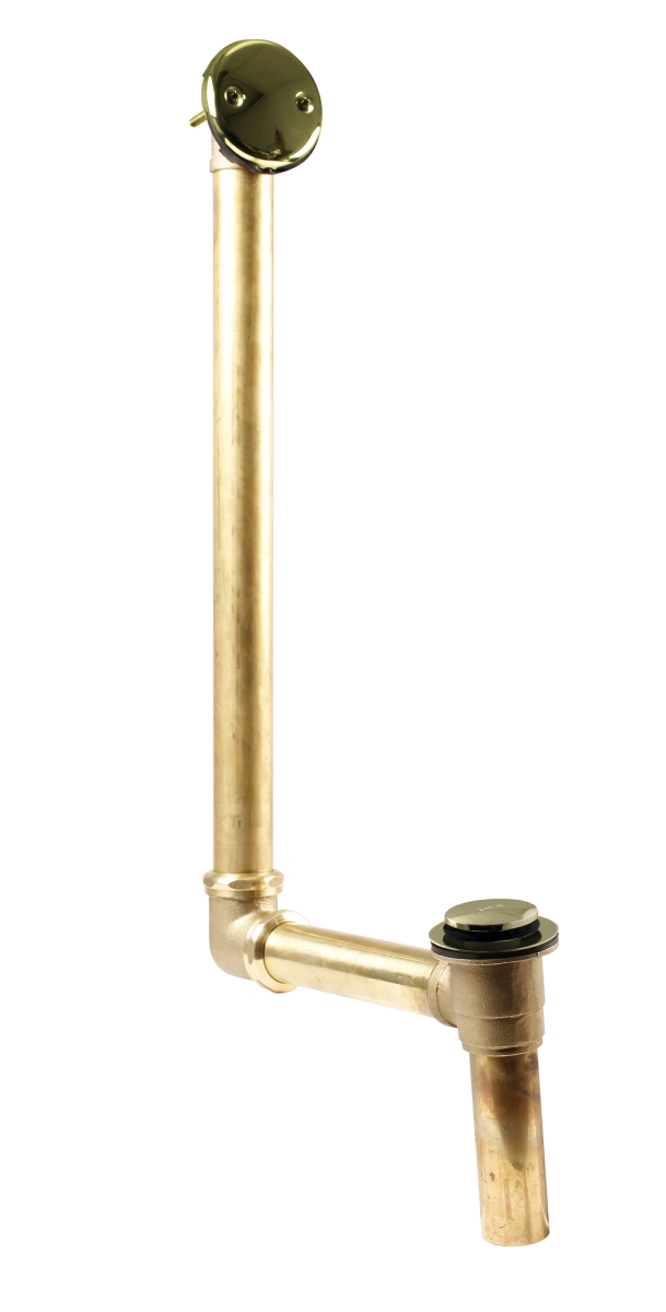 7931817-DC-01 18 in. Make-Up Direct Connect with Tip-Toe Trim & 2-Hole Overflow Cover in Polished Brass