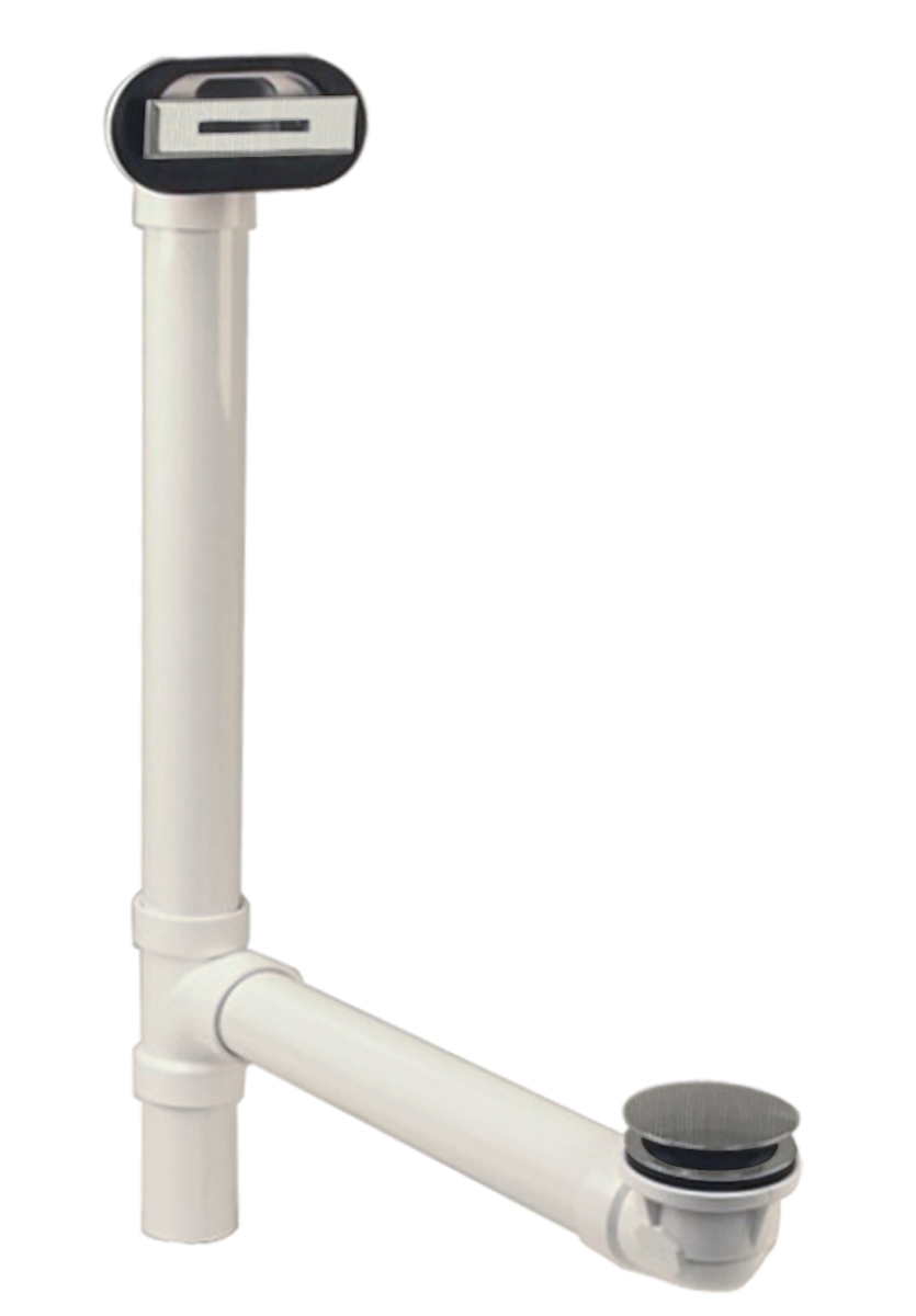 D493244LD-07 Schedule 40 PVC Tub Waste with Tip-Toe Drain & Linear Overflow in Satin Nickel