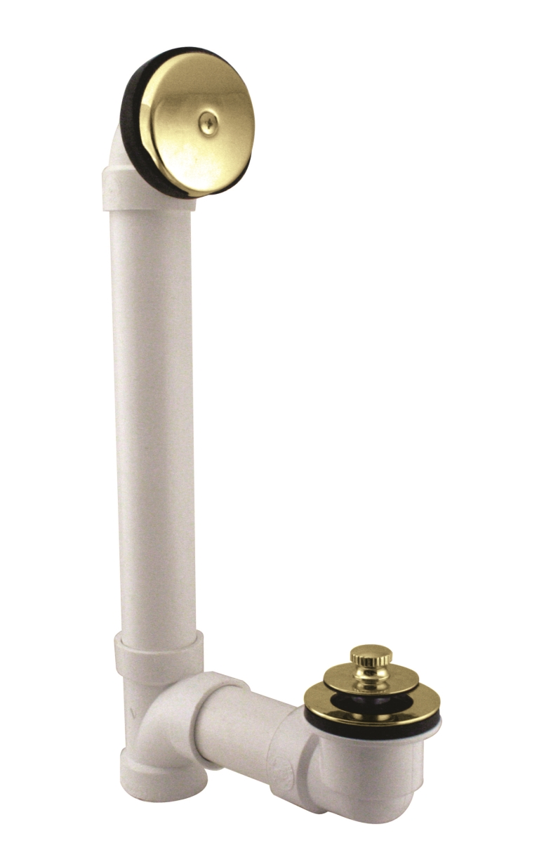D49721-03 Pull & Drain Schedule 40 PVC Bath Waste with One-Hole Top Elbow in Polished Brass