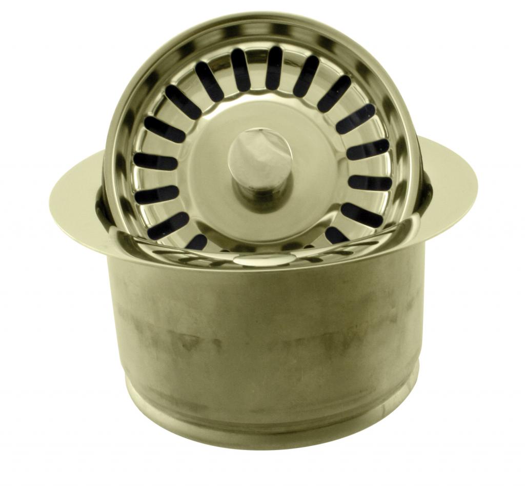 Picture of Westbrass D2082S-01 InSinkErator Style Extra-Deep Disposal Flange & Strainer in Polished Brass