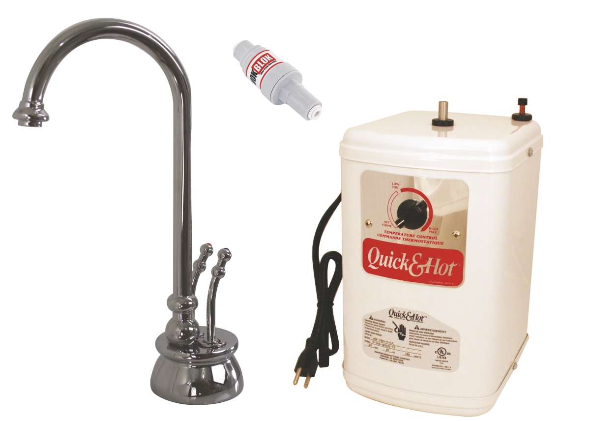 Picture of Westbrass D262HFP-26 Docalorah 2-Handle Hot Water Dispenser Faucet with Tank in Polished Chrome