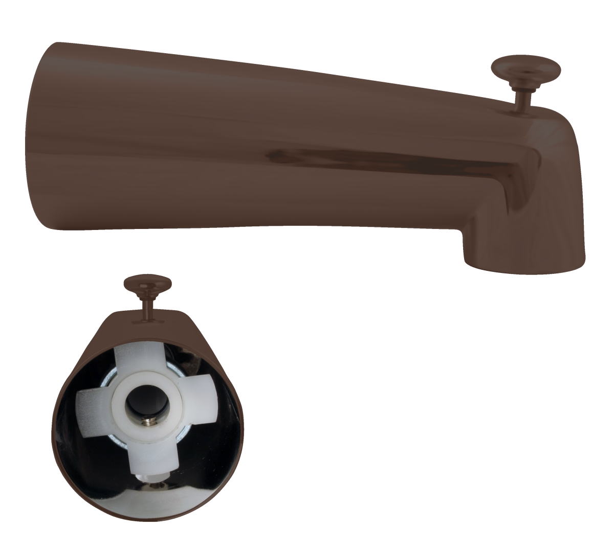 7 in. Diverter Tub Spout for Copper Pipe in Oil Rubbed Bronze