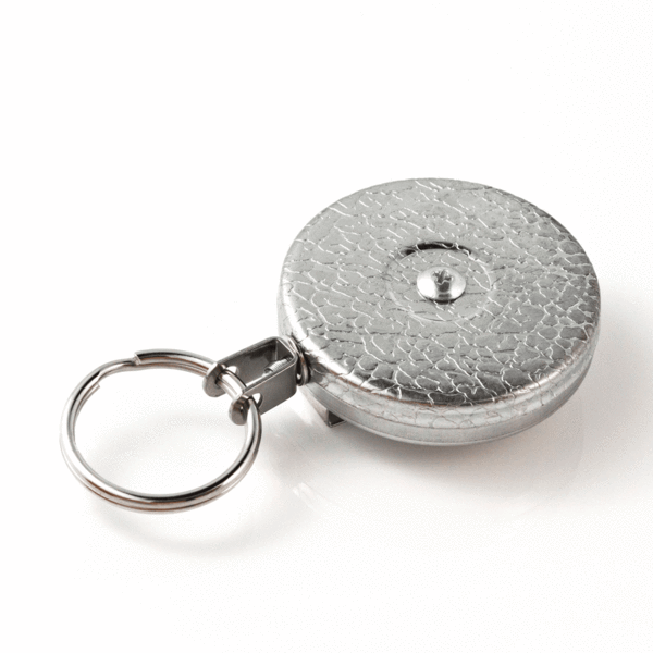 Key Reel, Chrome, Stainless Steel Chain, Chrome Texture