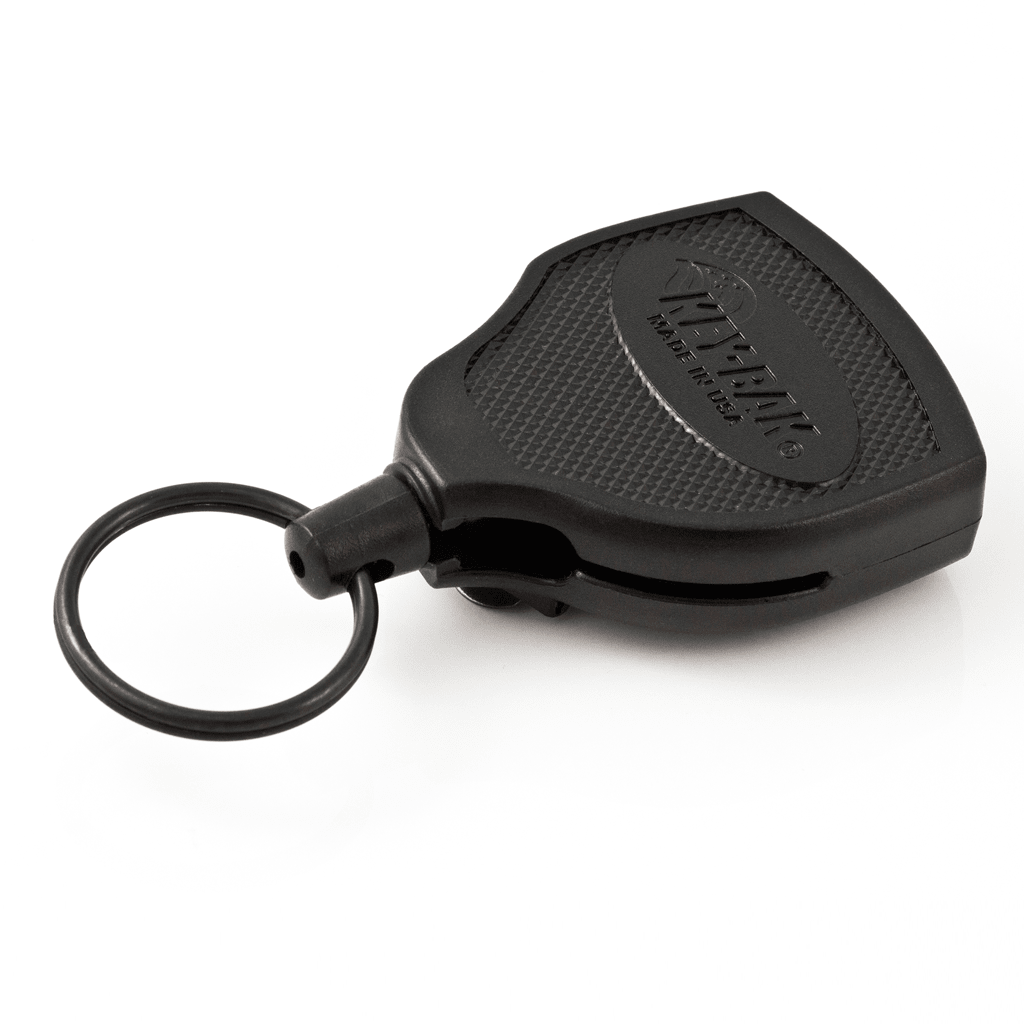 Key Reel, Split Ring Type, 1 1/4 in Ring Size, Black