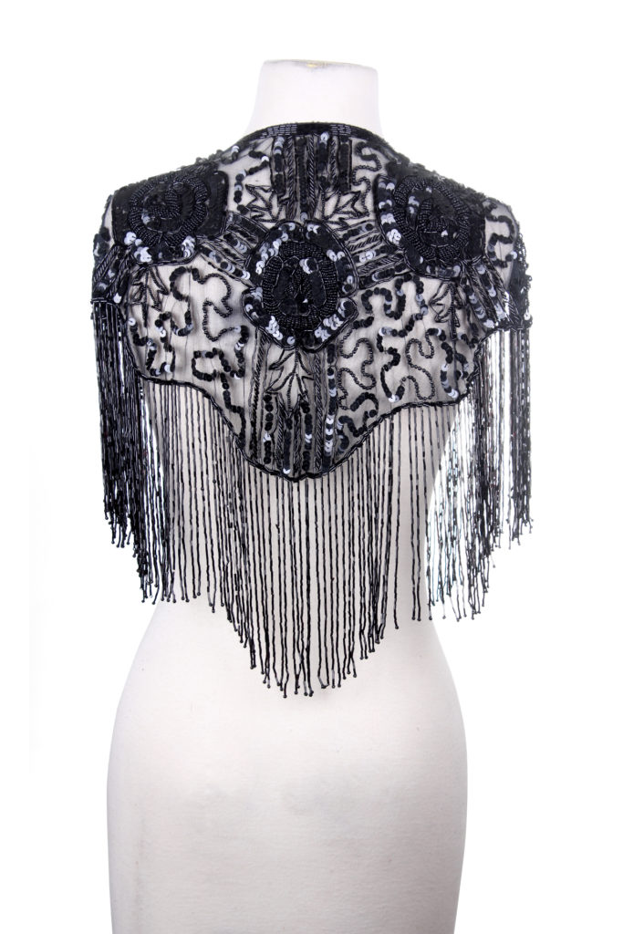 Picture of Western Fashion 1006-BLK Beaded Shawl with Roses&#44; Black