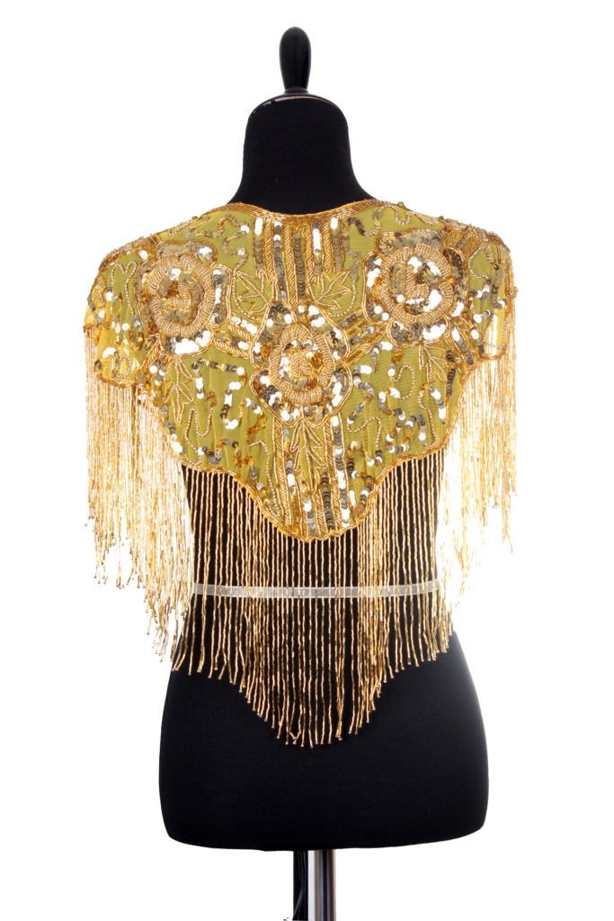 Picture of Western Fashion 1006-GLD Beaded Shawl with Roses&#44; Gold