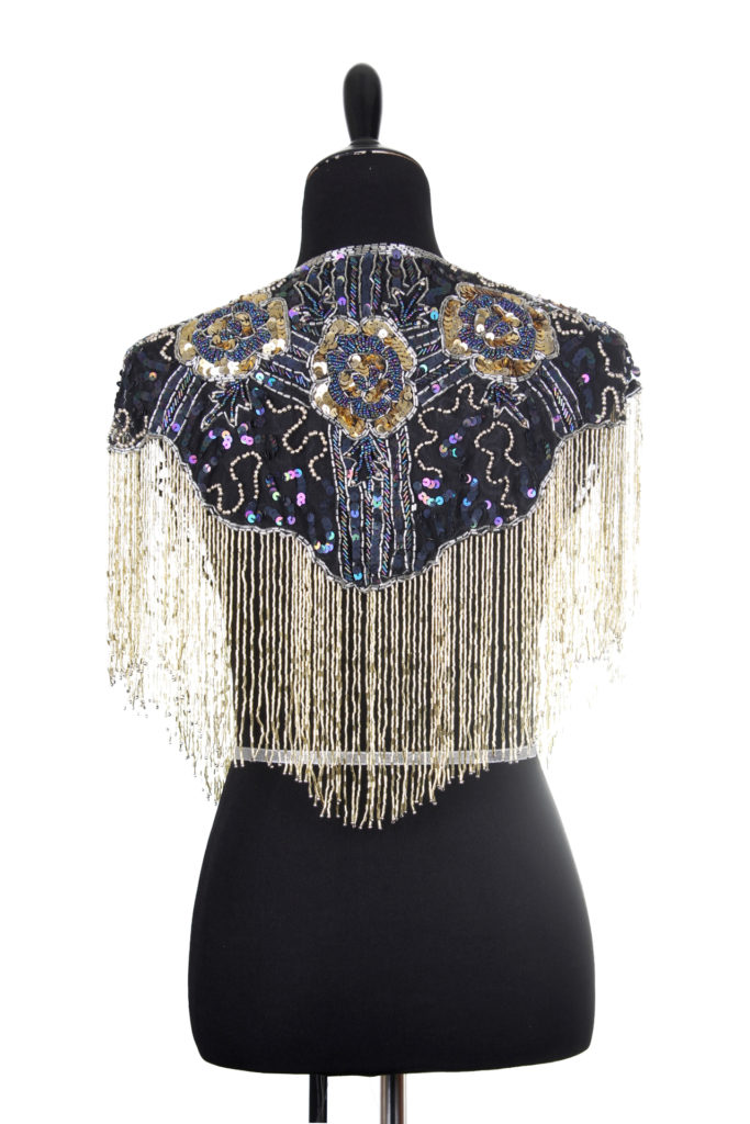Picture of Western Fashion 1006-MLT-G Beaded Shawl with Roses&#44; Multi Color & Gold