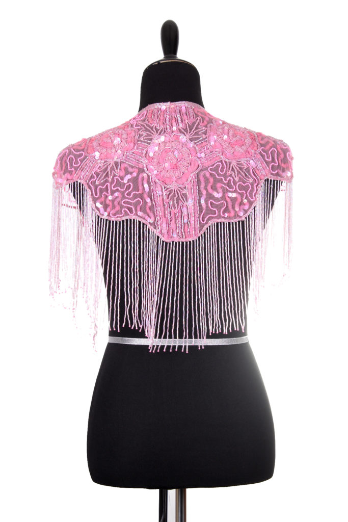 Picture of Western Fashion 1006-PNK Beaded Shawl with Roses&#44; Pink