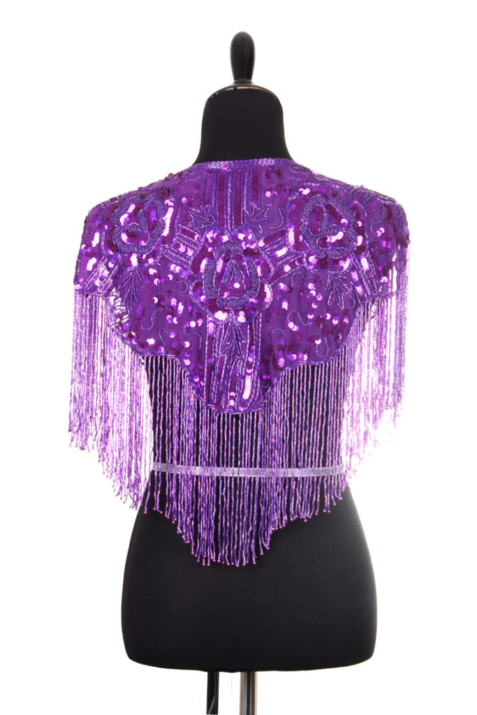Picture of Western Fashion 1006-PRP Beaded Shawl with Roses&#44; Purple