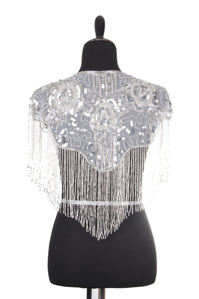 Picture of Western Fashion 1006-SIL Beaded Shawl with Roses&#44; Silver