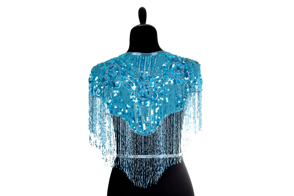 Picture of Western Fashion 1006-TRQ Beaded Shawl with Roses&#44; Turquoise