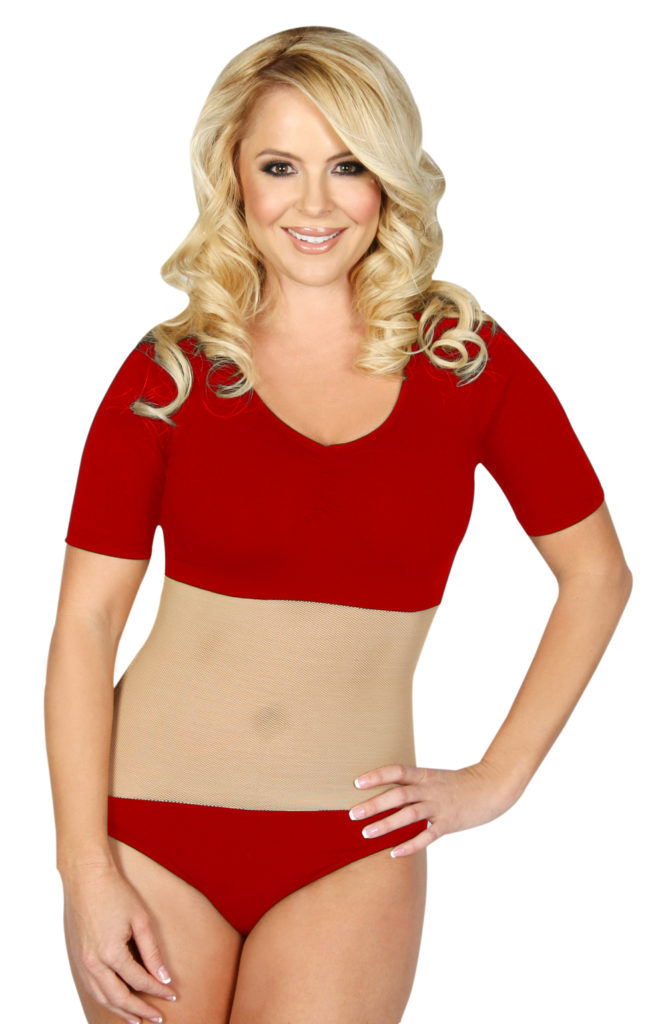 Picture of Western Fashion 1302-RED-MDL Body Suit with Sleeves&#44; Red - Medium & Large