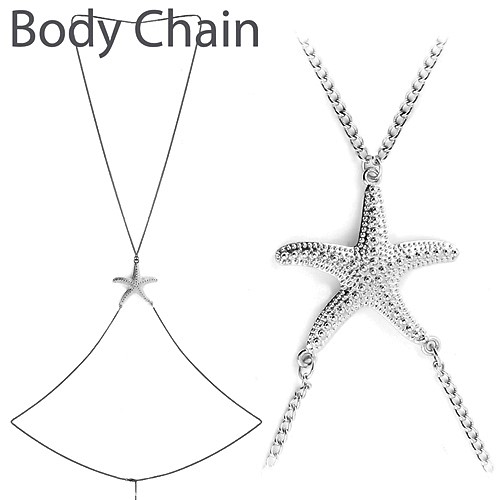 Picture of Western Fashion 14231 Starfish Body Chain, Silver