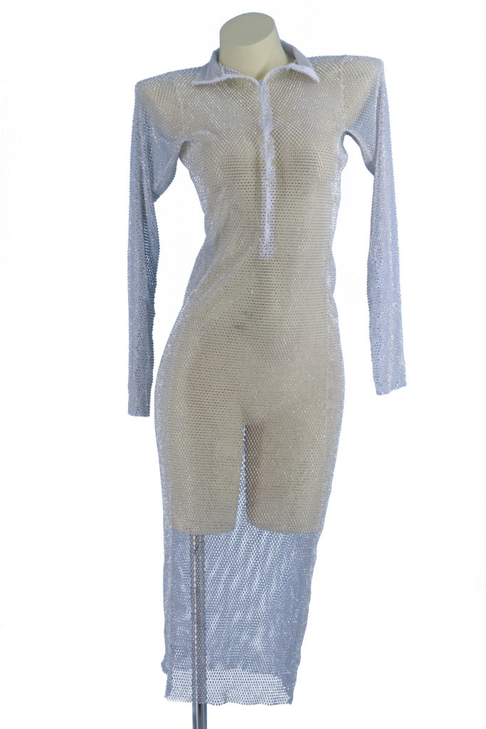 Picture of Western Fashion 14568-WH-ML Rhinestone Mesh Dress&#44; White - Medium & Large