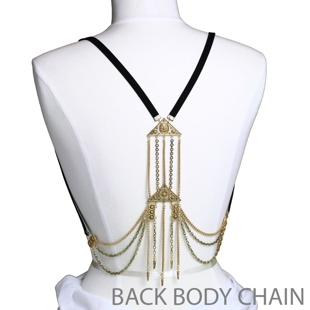 Picture of Western Fashion 15186-G Triangle Back Body Chain&#44; Gold