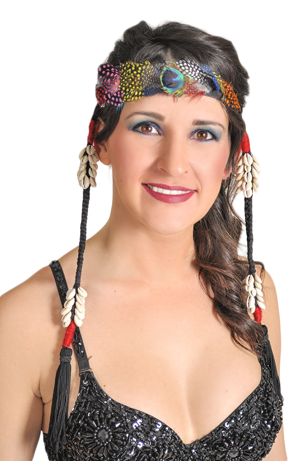 Picture of Western Fashion 1979 Fether Head Piece with Kauri Shell Tassells&#44; Multi Color