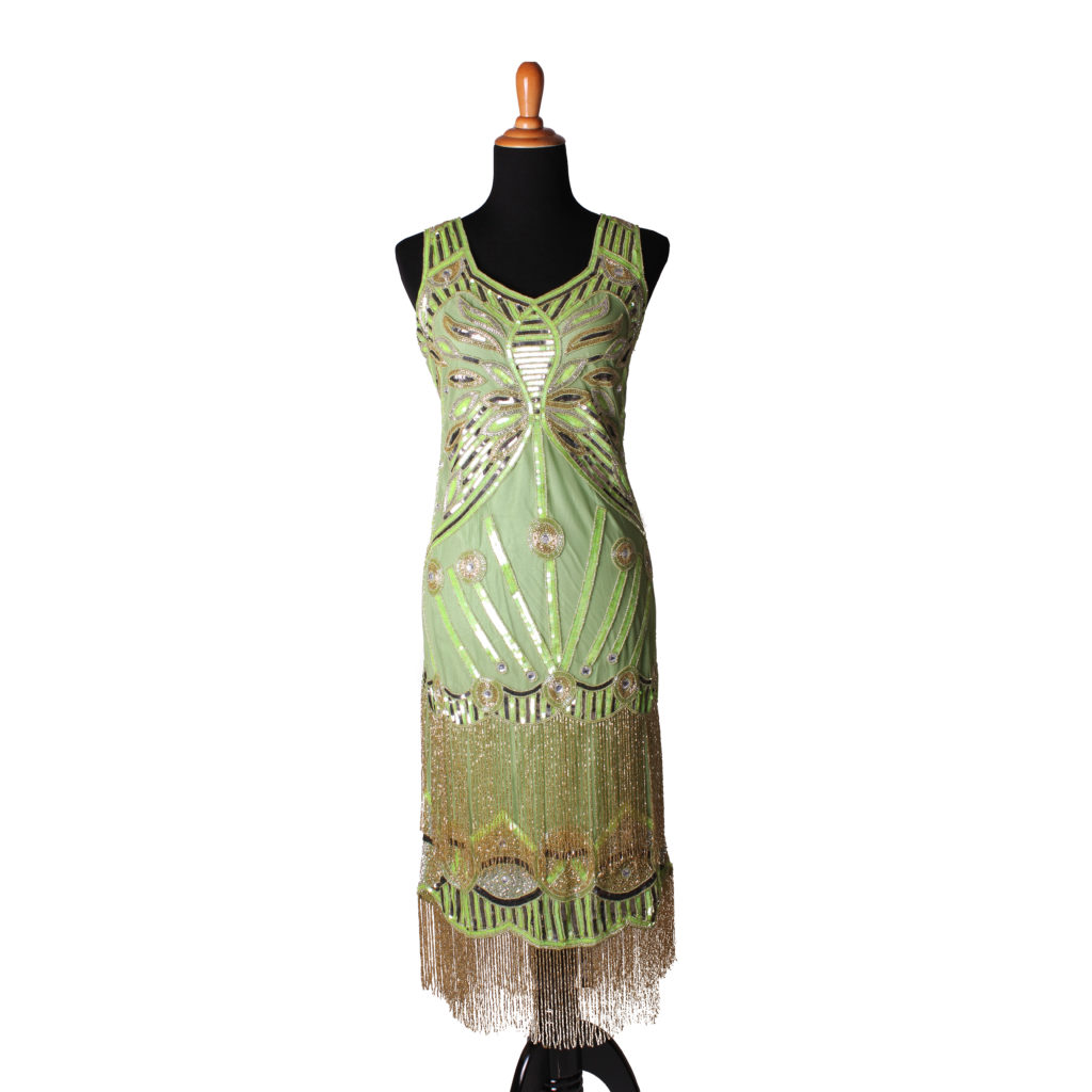 Picture of Western Fashion 2702-3XL Beaded Flapper Dress, Mint - 3XL