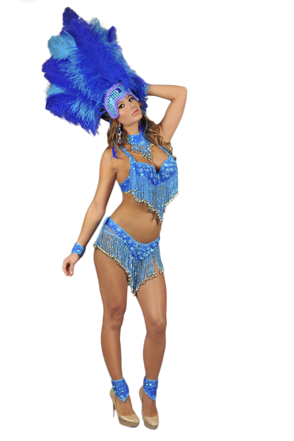 Picture of Western Fashion 24479-2XL 8 Piece Brazilian Dancing Set&#44; Turquoise - 2XL