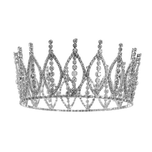 Picture of Western Fashion 60645 Rhinestones Crown&#44; Silver - 2.63 x 5.5 x 18.75 in.