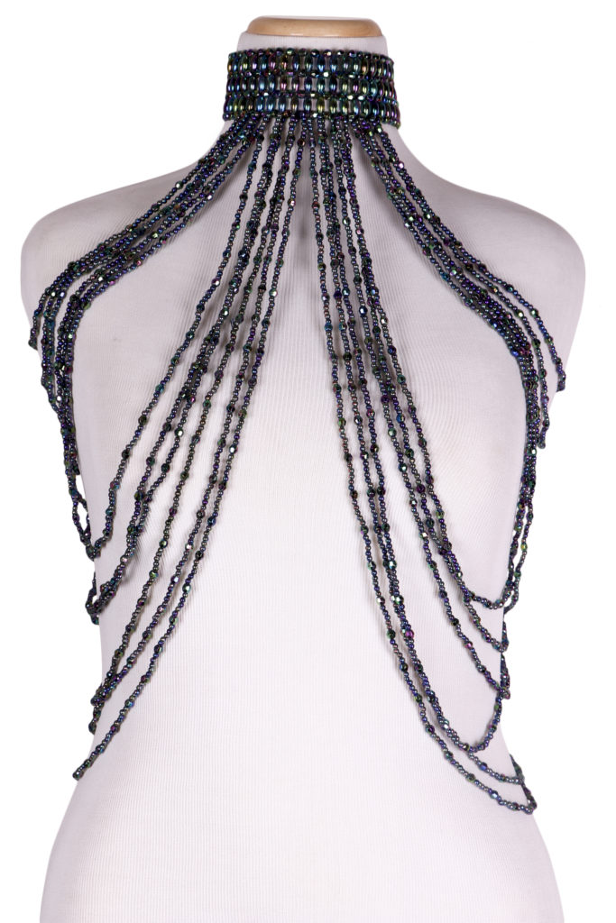 Picture of Western Fashion 542-BKMLT Body Chain&#44; Black Aurora Borealis