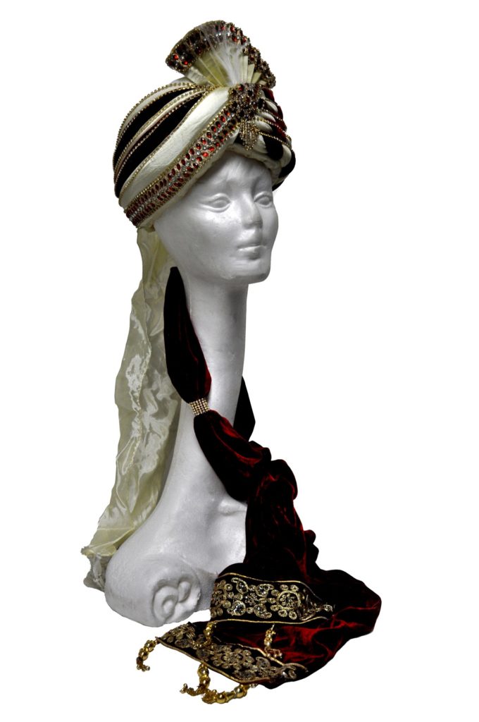 Picture of Western Fashion 70016 King Turban with Rhinestones & Wrap&#44; Gold