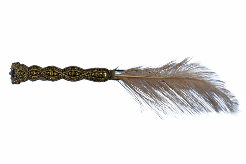 Picture of Western Fashion 71181 Flapper Beaded Headband with Feathers&#44; Brown