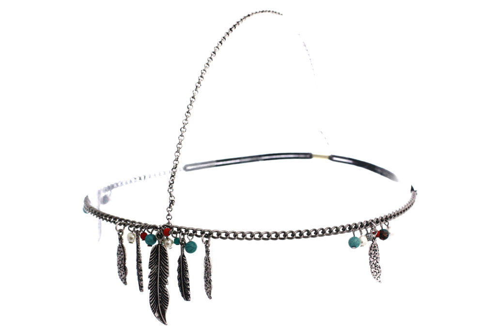 Picture of Western Fashion 71389 Dream Catcher Head Chain with Feathers&#44; Silver