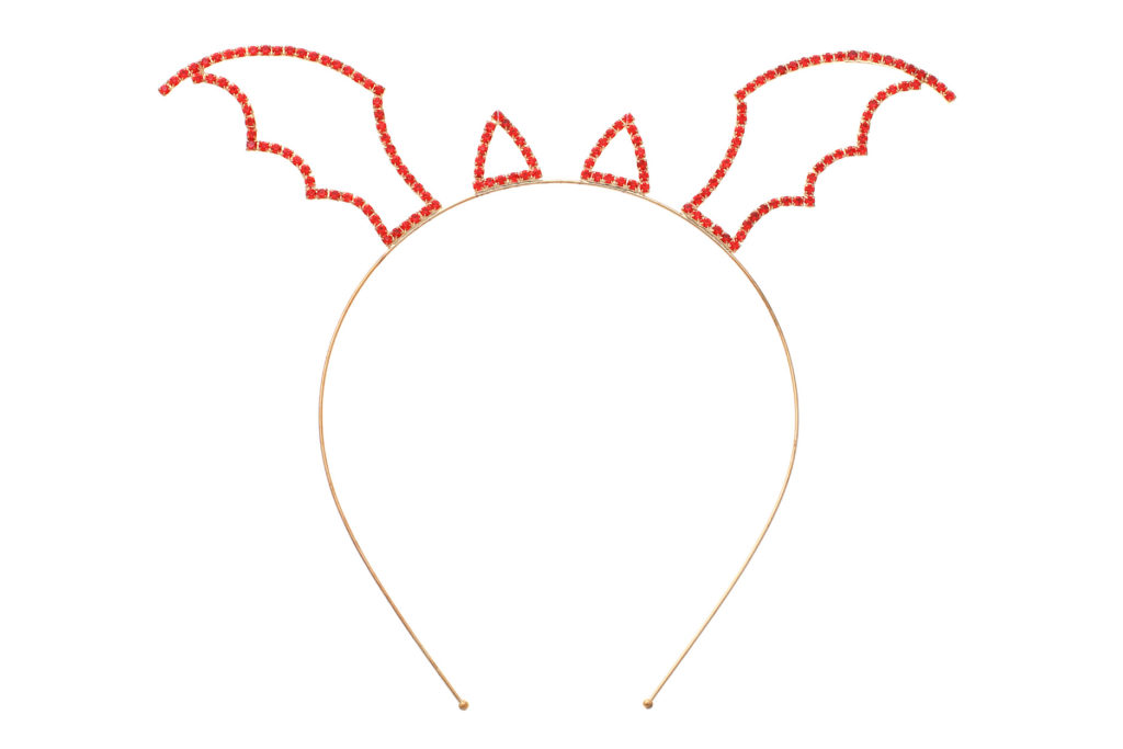 Picture of Western Fashion 71556-RD-G Bat Ears & Wings Headband&#44; Gold & Red