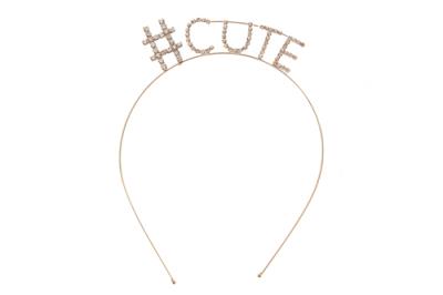 Picture of Western Fashion 71656-G Hashtag Cute Rhinestone Headband&#44; Gold