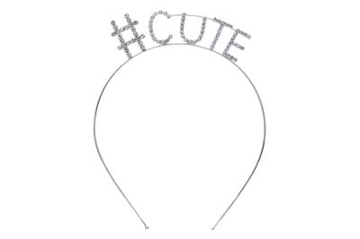 Picture of Western Fashion 71656-S Hashtag Cute Rhinestone Headband&#44; Silver