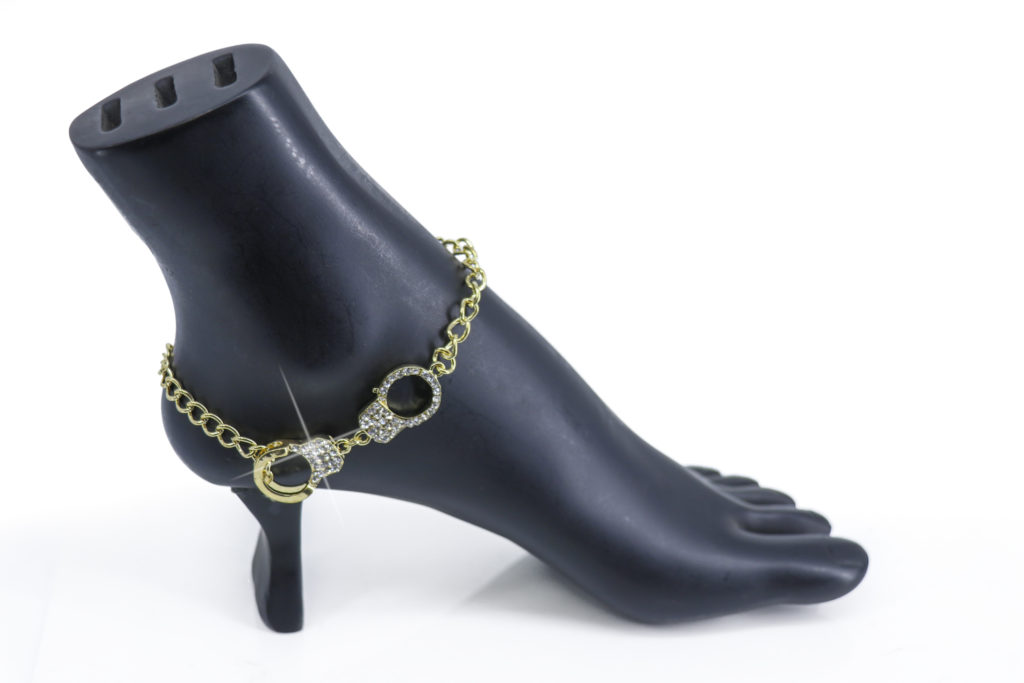 Picture of Western Fashion 8338-GLD Handcuff Anklet with Stone&#44; Gold