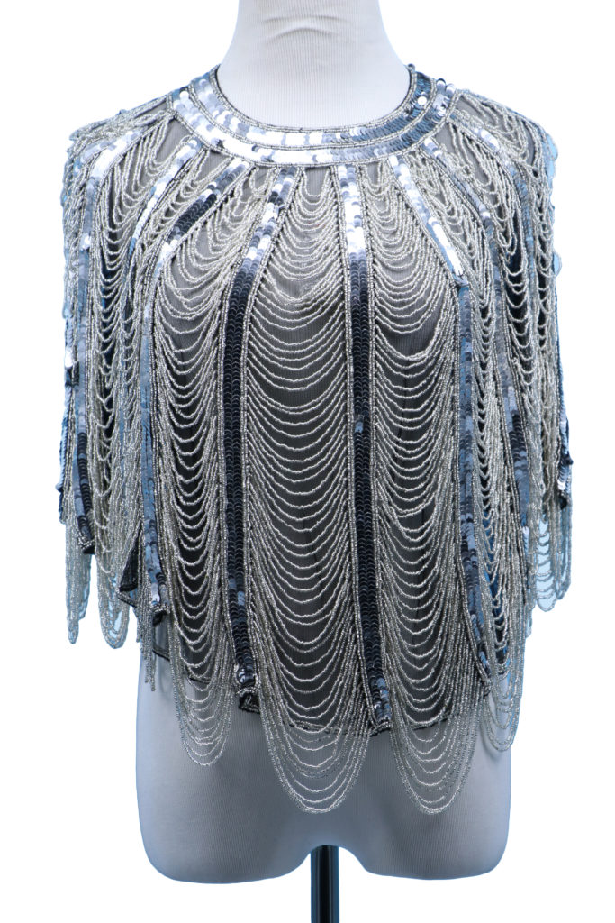 Picture of Western Fashion 8894 Beaded Shawl&#44; Silver