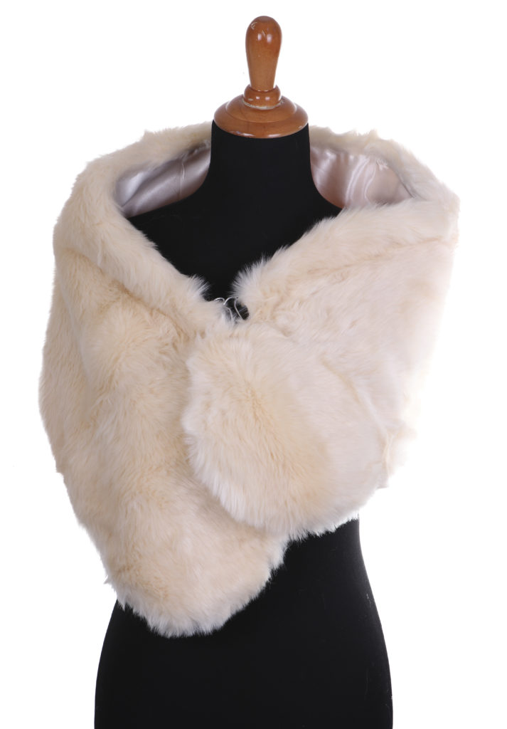 Picture of Western Fashion 8909-BGE Flapper Faux Fur Cape, Beige