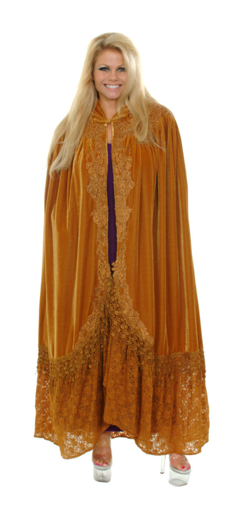 Picture of Western Fashion 8479-GLD Victorian Cape with Lace&#44; Gold