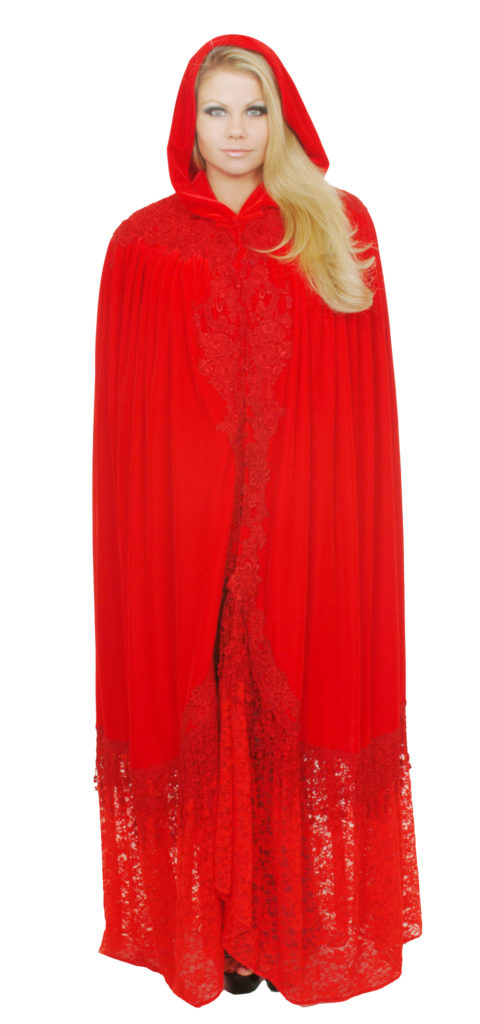 Picture of Western Fashion 8479-RED Victorian Cape with Lace&#44; Red