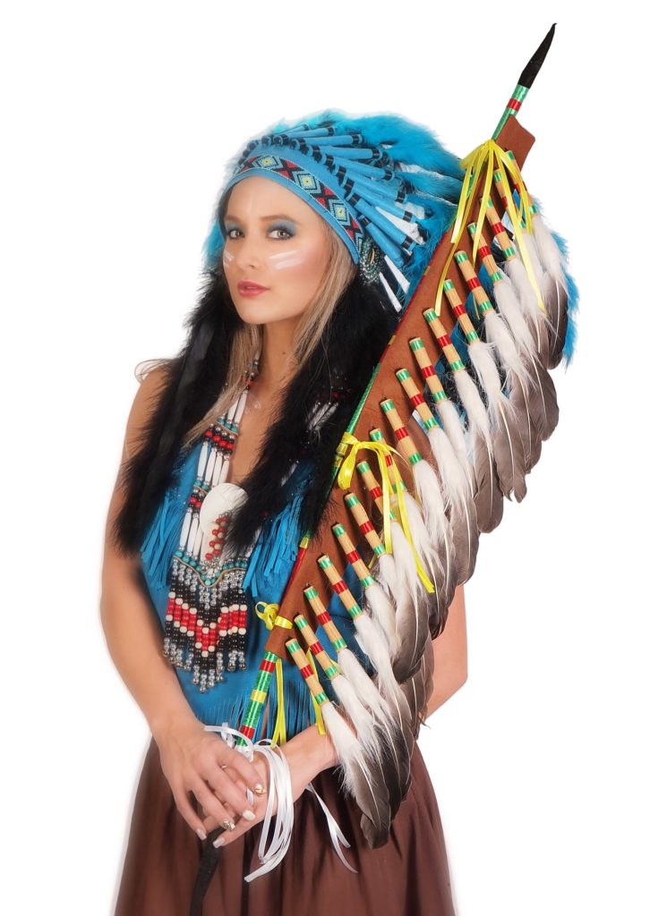 Picture of Western Fashion 70220 Native American Talking Feather Stick&#44; Black & White